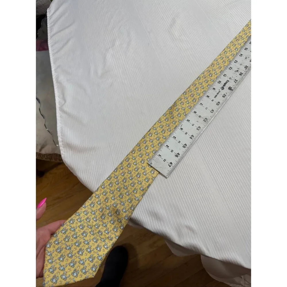 Vineyard Vines Yellow Silk Crab Necktie Tie